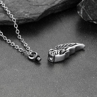 Angel Wings Cremation Urn Necklace