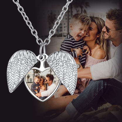 Custom Angel Wings Picture Necklaces for Men Women