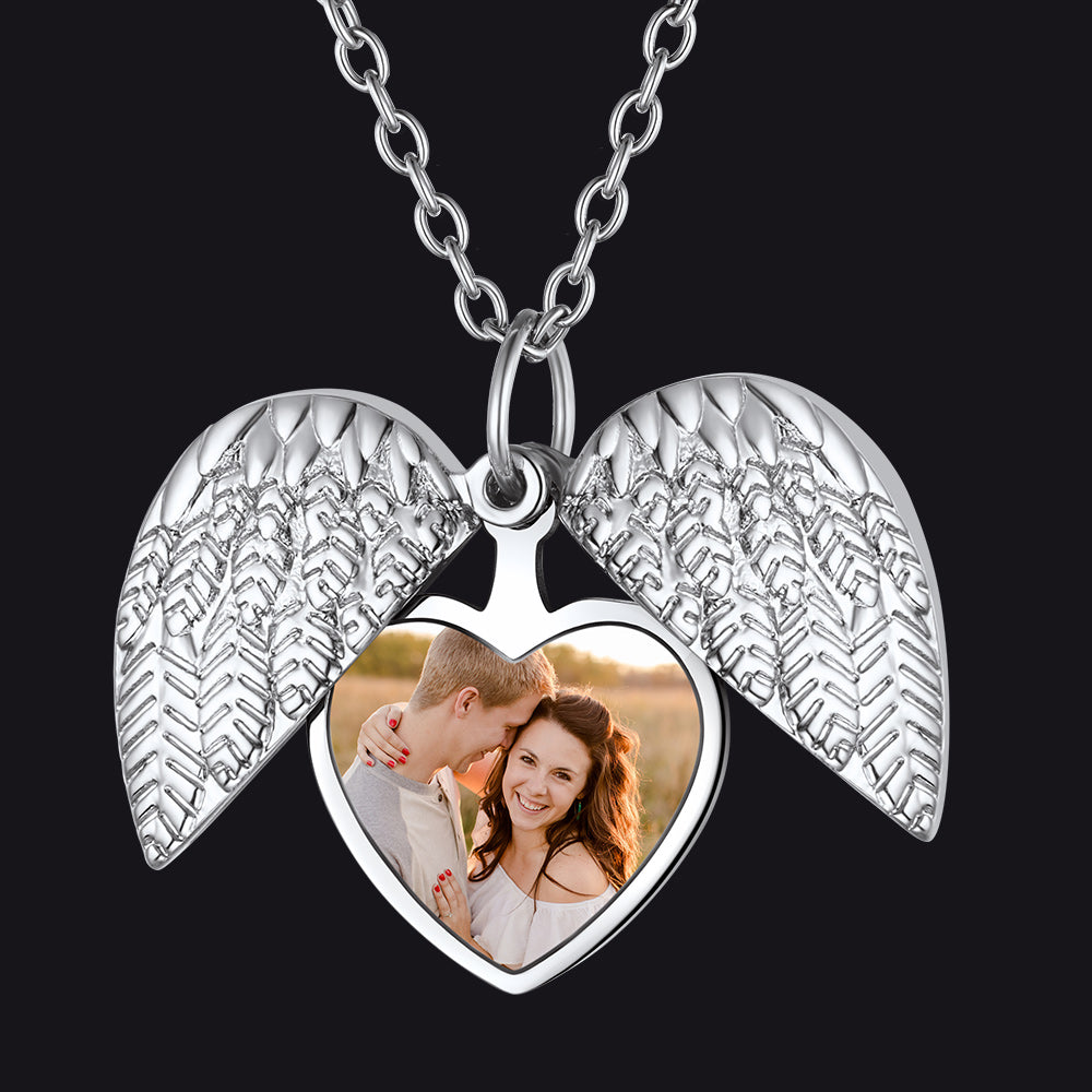 Custom Angel Wings Picture Necklaces for Men Women