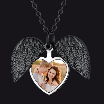 Custom Angel Wings Picture Necklaces for Men Women