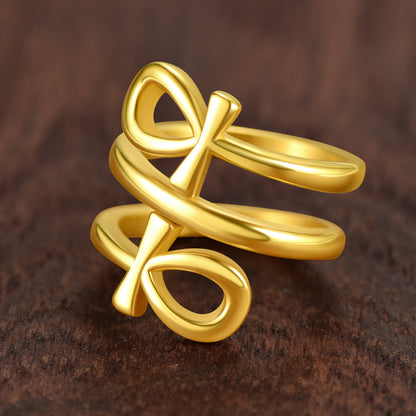 Egyptian Ankh Cross Rings Amulet Jewelry for Men Women