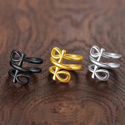 Egyptian Ankh Cross Rings Amulet Jewelry for Men Women