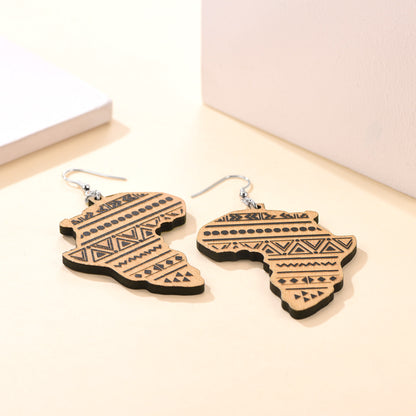 FaithHeart African Map Drop Earrings For Unisex FaithHeart