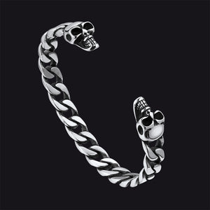 FaithHeart Gothic Skull Bracelet Skeleton Head Cuban Chain Bracelet FaithHeart