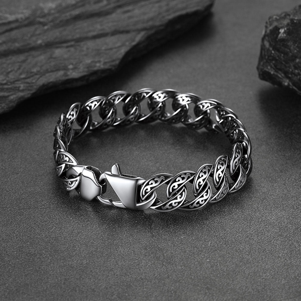 FaithHeart Celtic Knot Chunky Cuban Chain Stainless Steel Bracelet FaithHeart