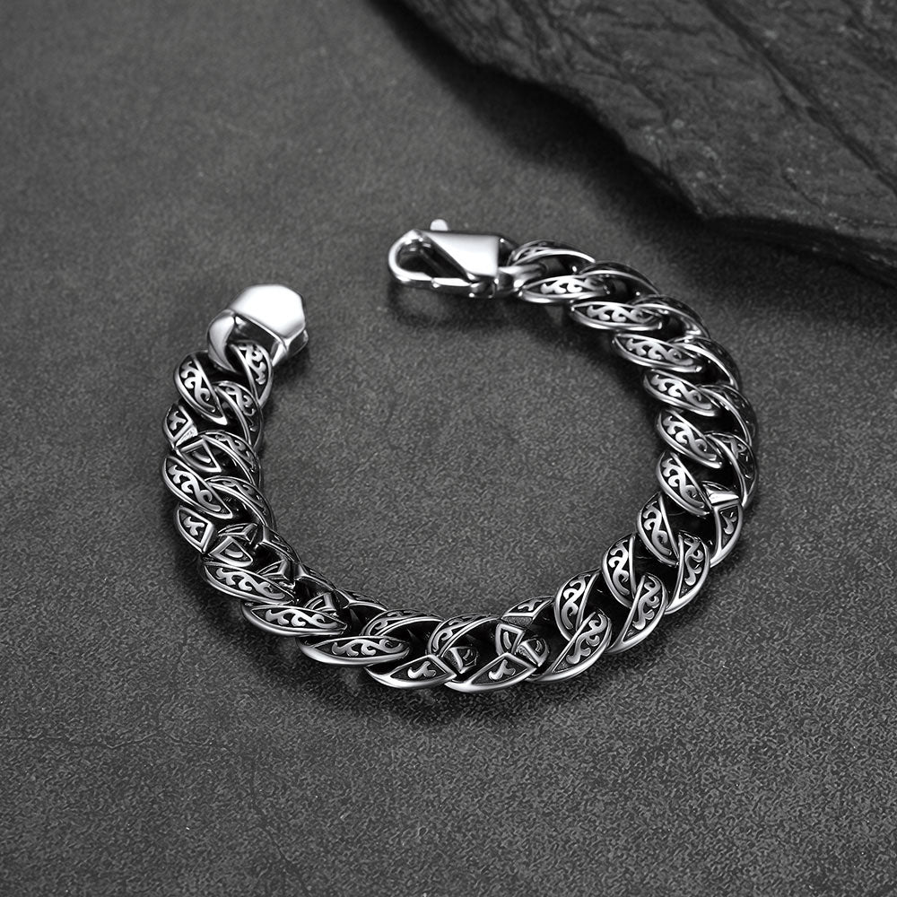 FaithHeart Celtic Knot Chunky Cuban Chain Stainless Steel Bracelet FaithHeart