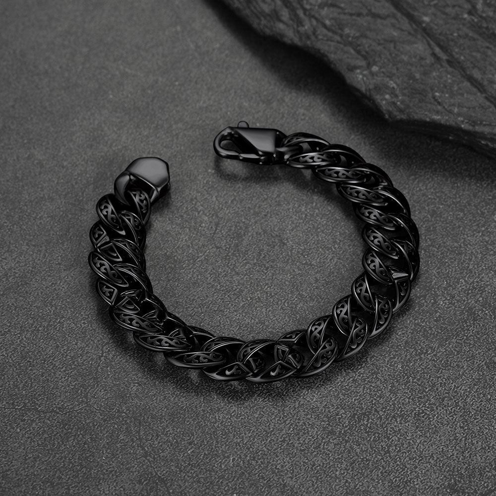 FaithHeart Celtic Knot Chunky Cuban Chain Stainless Steel Bracelet FaithHeart