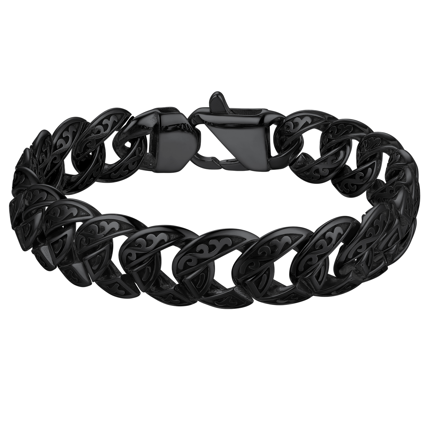 FaithHeart Men's Celtic Chunky Cuban Chain Bracelet Stainless Steel FaithHeart