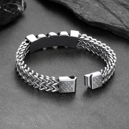 Stainless Steel Gothic Skull Celtic Knot Bracelet For Men