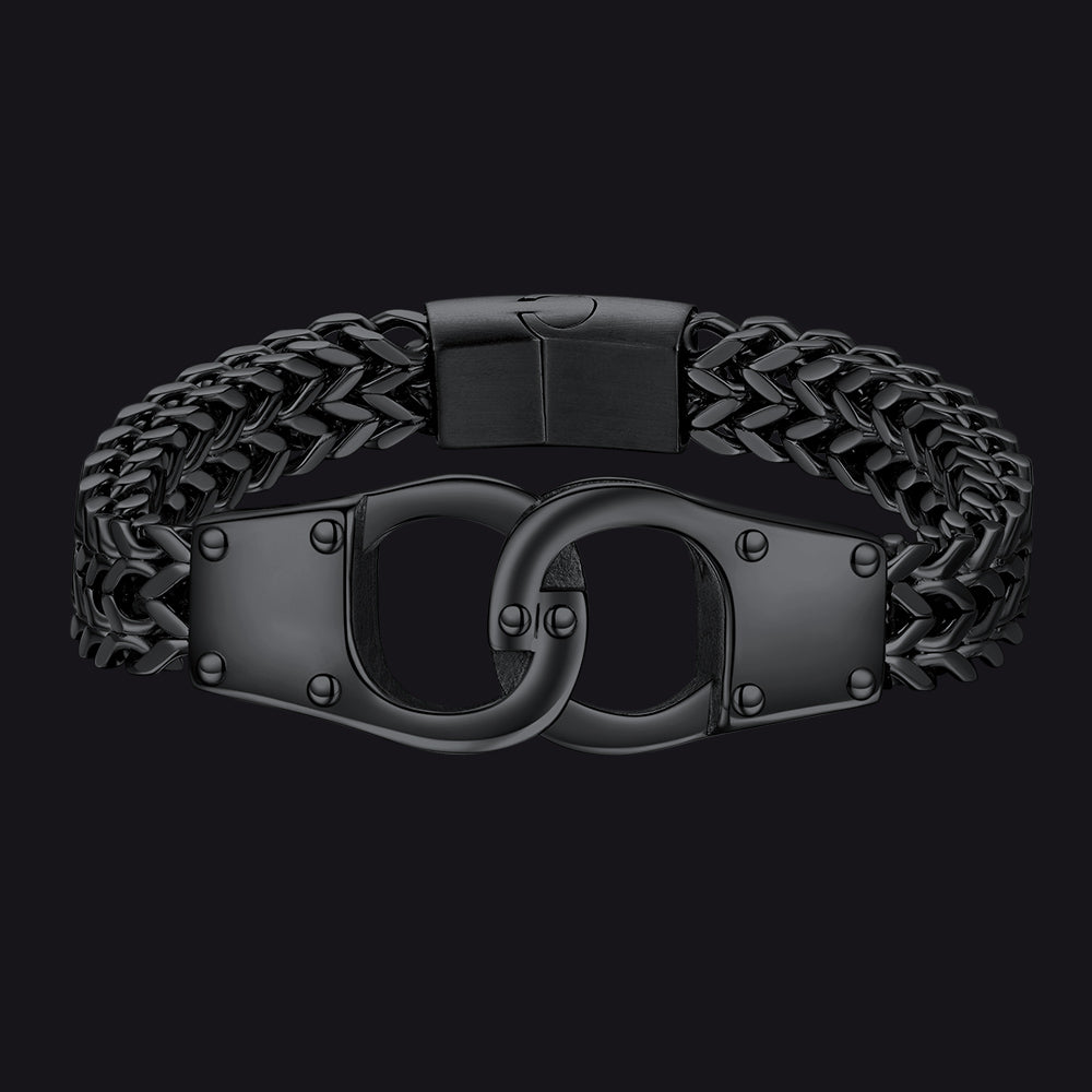 Handcuffs Chain Bracelet Celtic Knot Stainless Steel
