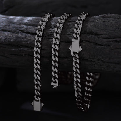 men’s hip hop miami cuban link chain and bracelet combo