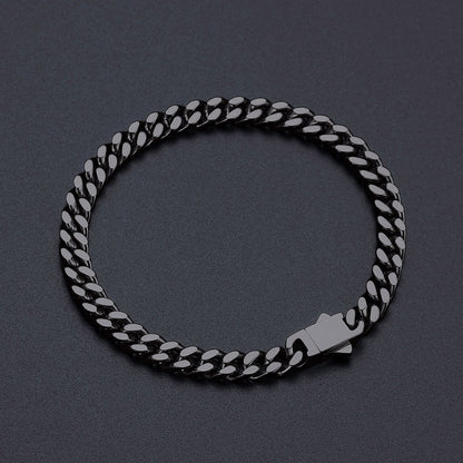 miami cuban link chain and bracelet set for men 5mm