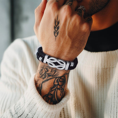 Infinity Love Knot Leather Bracelet Gift For Dad Men Father’s Day