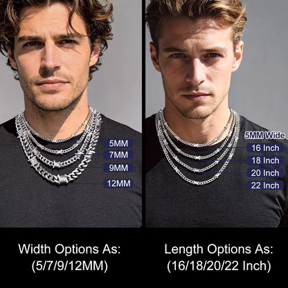 9mm Barbed Wire Cuban Link Chain Choker Necklace for Men Women