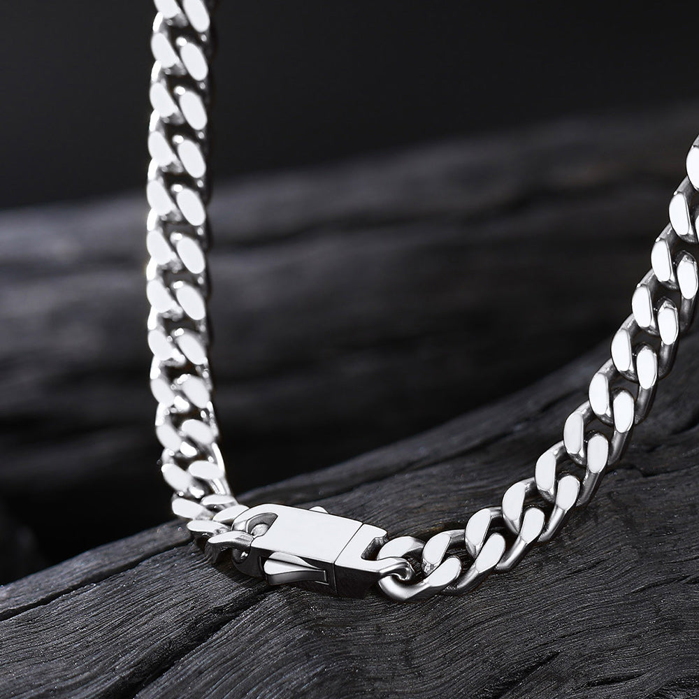 men’s cuban chain with matching bracelet 5mm width