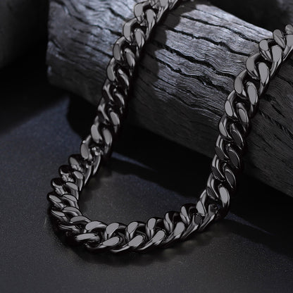 polished stainless steel miami cuban chain and bracelet combo