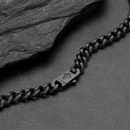 Miami Cuban Chain Necklace with CZ Cross for Men