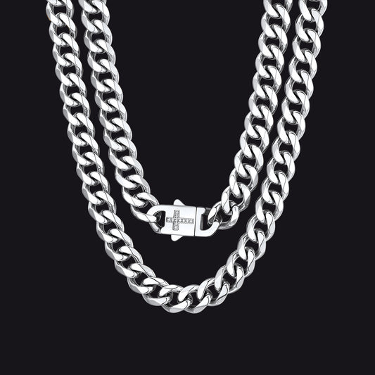 Miami Cuban Chain Necklace with CZ Cross for Menimg