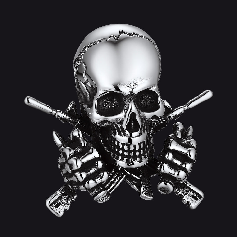Gothic Soldier Skull Pendant FaithHeart Jewelry