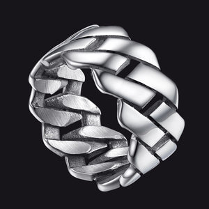 FaithHeart  Biker Stainless Steel Chain Rings for Men FaithHeart