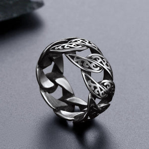 FaithHeart Celtic Cuban Chain Rings For Men Stainless Steel FaithHeart