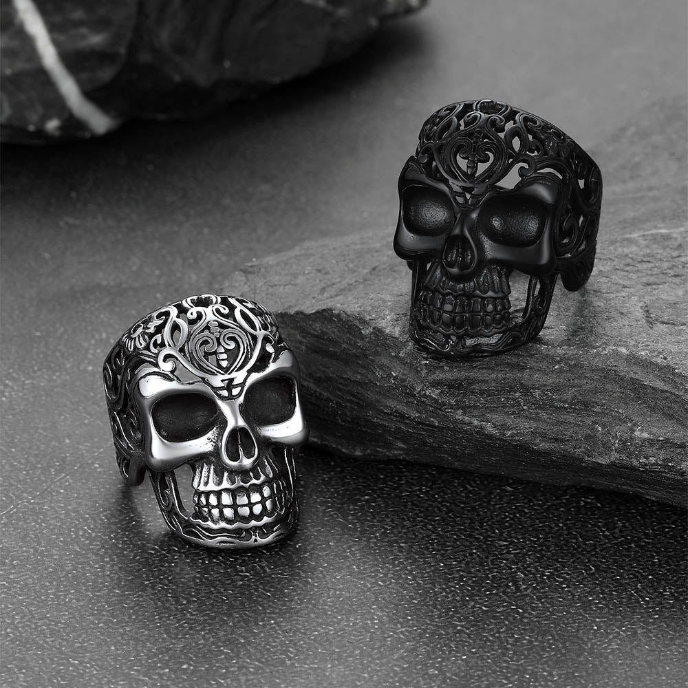 Punk Skull Hollow Sugar Ring for Men