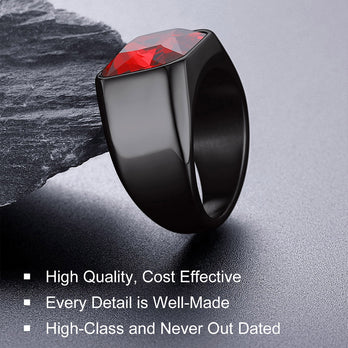 CZ Gemstone Engraved Band Ring for Men