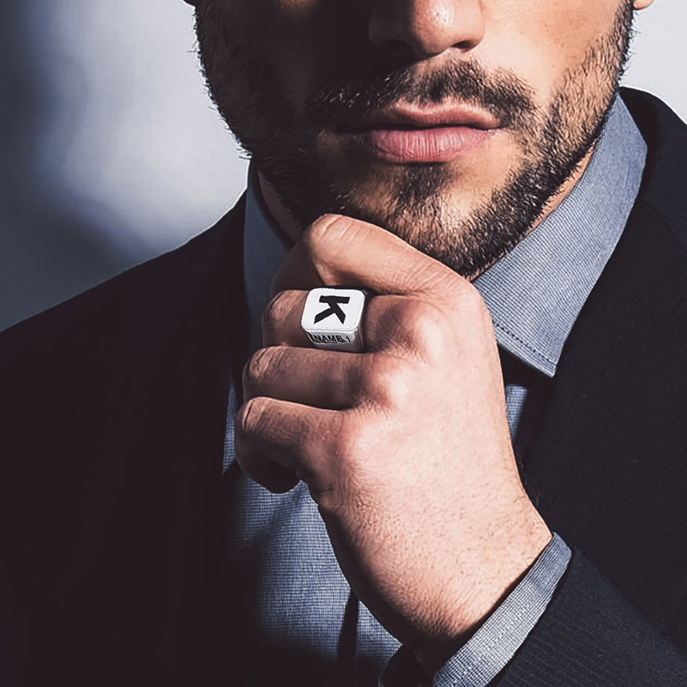 Minimalist Custom Engraved Name Band Rings for Men