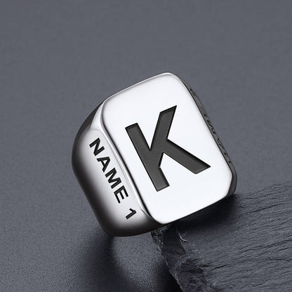 Minimalist Custom Engraved Name Band Rings for Men