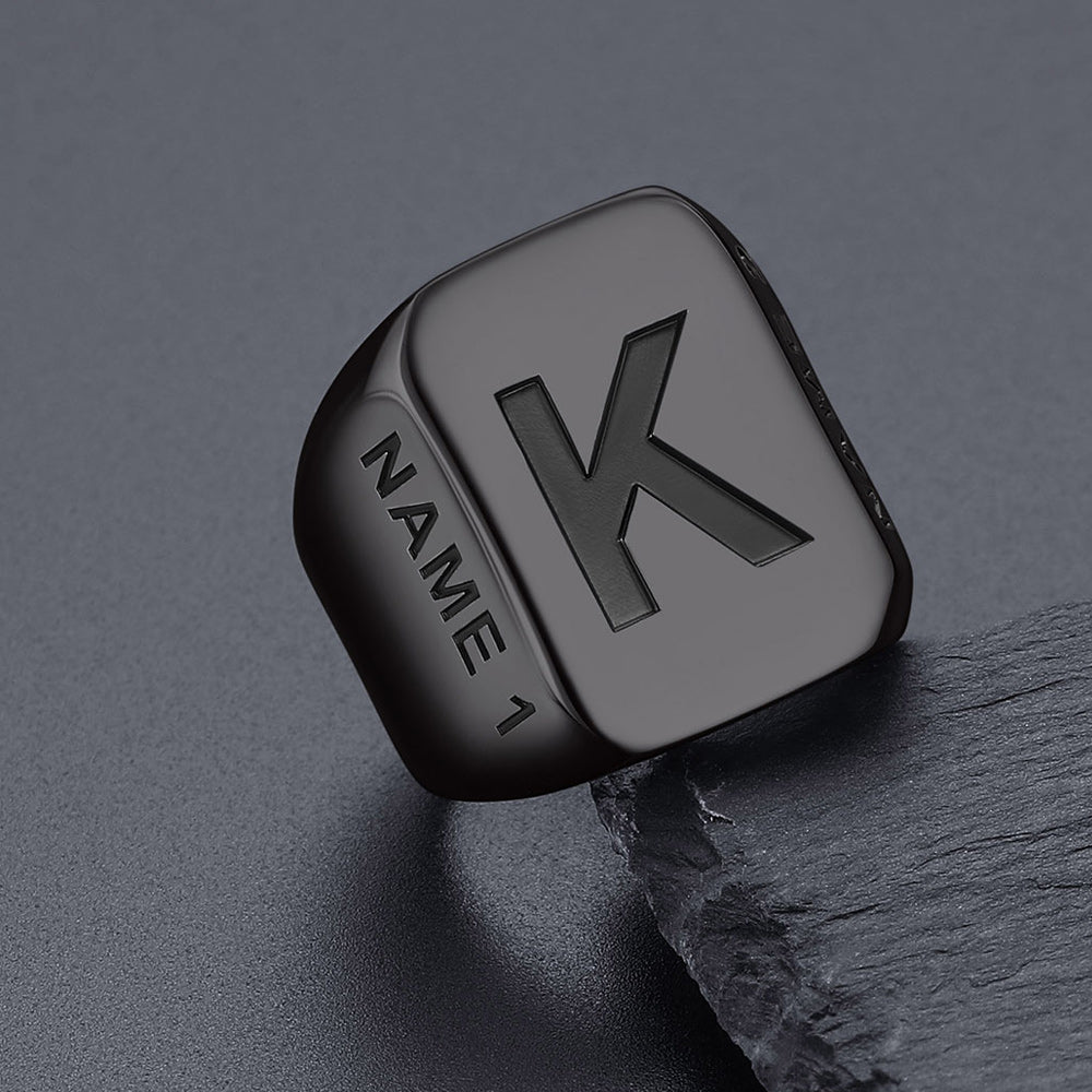 Minimalist Custom Engraved Name Band Rings for Men