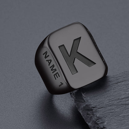 Minimalist Custom Engraved Name Band Rings for Men