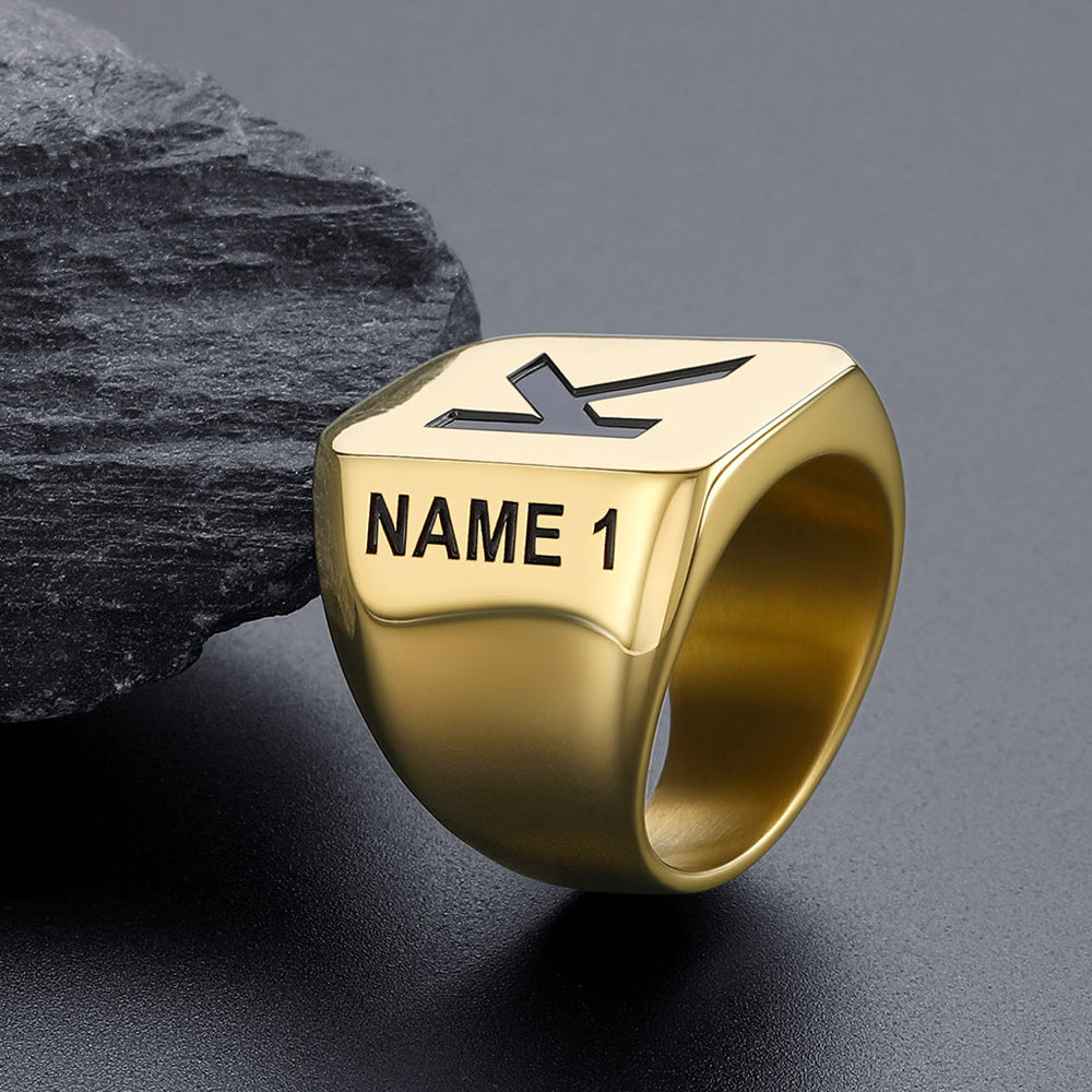 Minimalist Custom Engraved Name Band Rings for Men