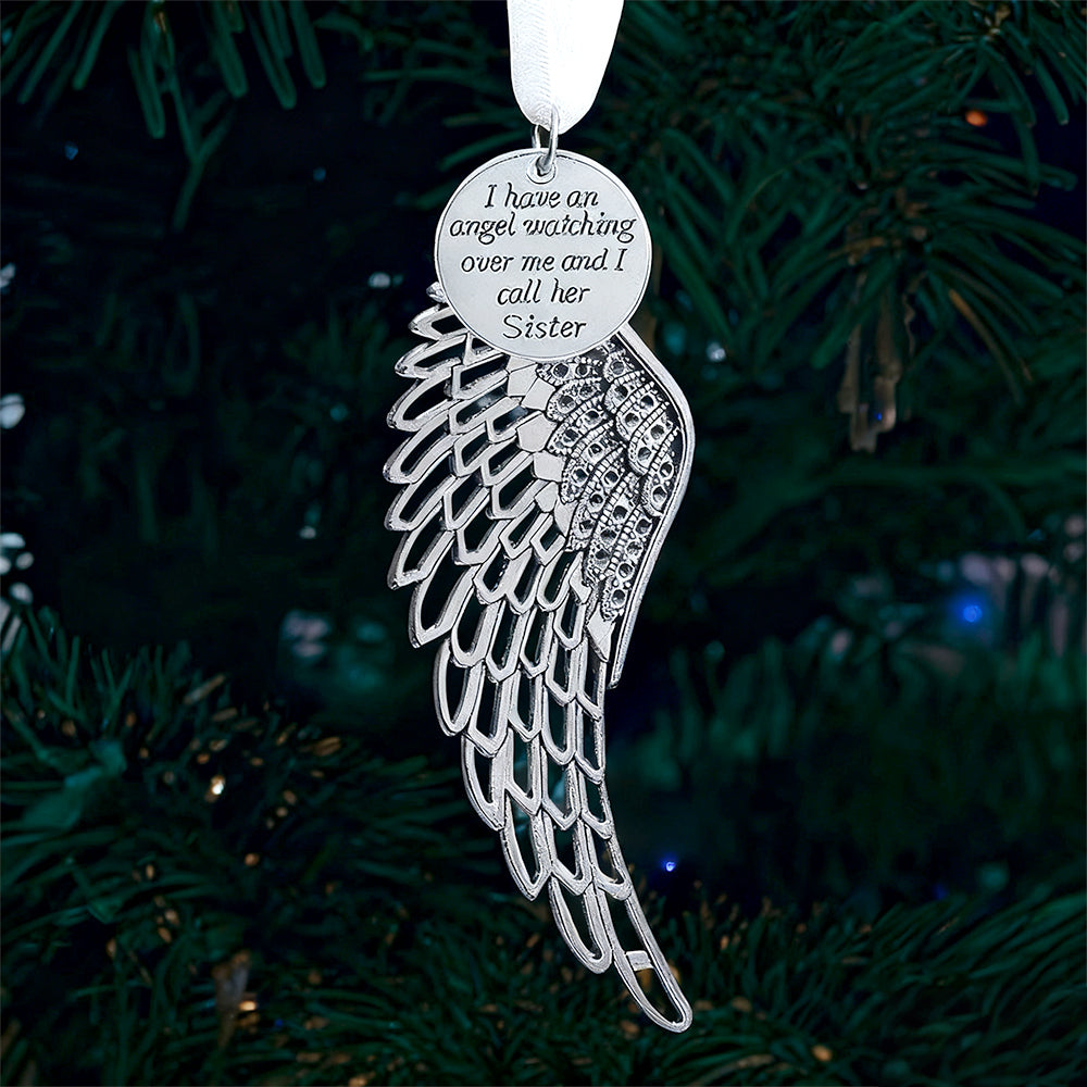 Angel Wings Christmas Ornament – Memorial Gift for Sister