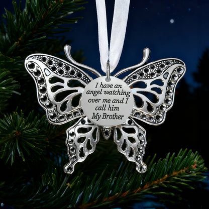 Memorial Butterfly Christmas Ornament for Brother – Elegant Tree Decoration Keepsake