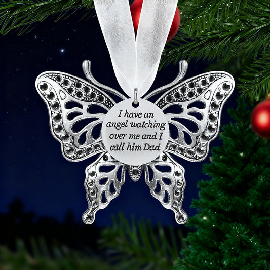 Memorial Butterfly Christmas Ornament for Dad – Heartfelt Christmas Tree Keepsakeimg