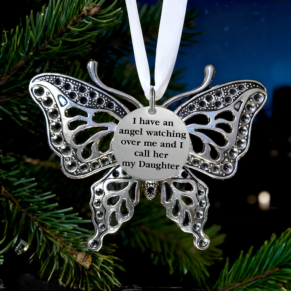 Memorial Butterfly Christmas Ornament for Daughter – Elegant Tree Decoration Keepsake