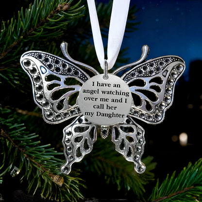 Memorial Butterfly Christmas Ornament for Daughter – Elegant Tree Decoration Keepsake