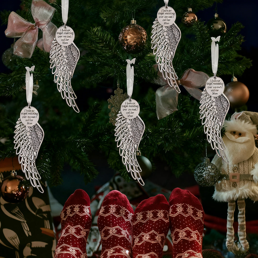 Angel Wings Ornament with Ribbon – Ready for Hanging on Tree or Mantel