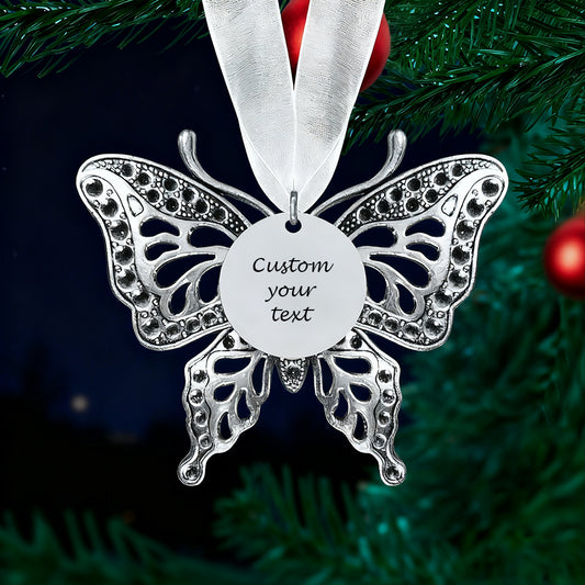 Close-up of Butterfly Ornament with Custom Engraving – Elegant Memorial Keepsakeimg