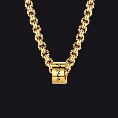 4MM Custom Name Beads Chain Necklace  for Men