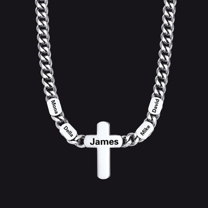 4-Name Gold Cuban Necklace Gift for Family