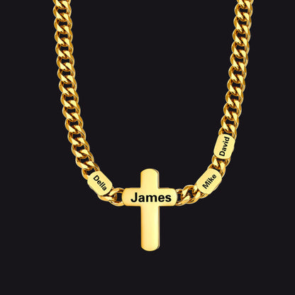 Gold Plated 3-Name Personalized Steel Chain Jewelry 
