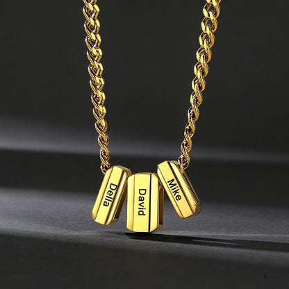 Personalized Engraved Charm Multi Name Necklace