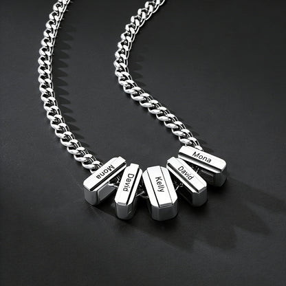 Personalized Engraved Charm Multi Name Necklace