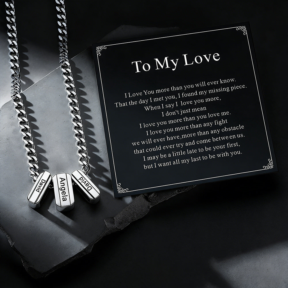 Personalized Engraved Charm Multi Name Necklace