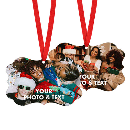 custom photo text Christmas ornament on tree