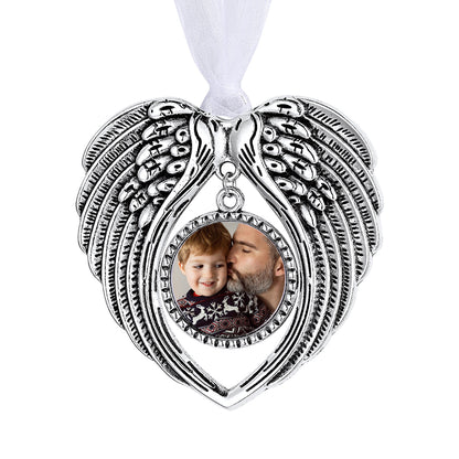 Personalized Photo Memorial Angel Wings Ornament for Xmas Tree Hanging Decoration