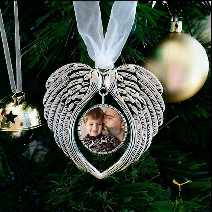 Personalized Photo Memorial Angel Wings Ornament for Xmas Tree Hanging Decoration