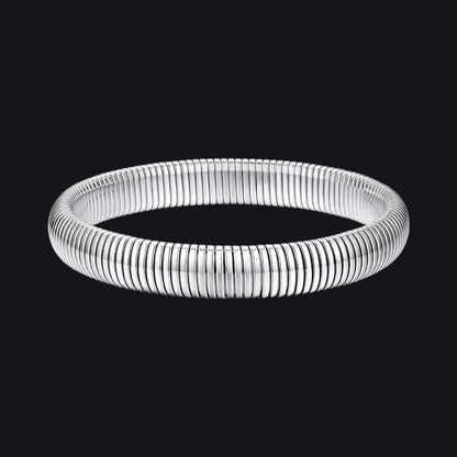 10mm Steel Stainless Steel Stretch Chain Bangle Bracelet for Women and Men