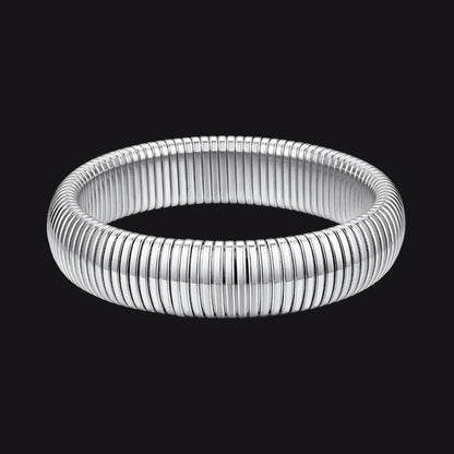 16mm Steel Stainless Steel Stretch Chain Bangle Bracelet for Women and Men